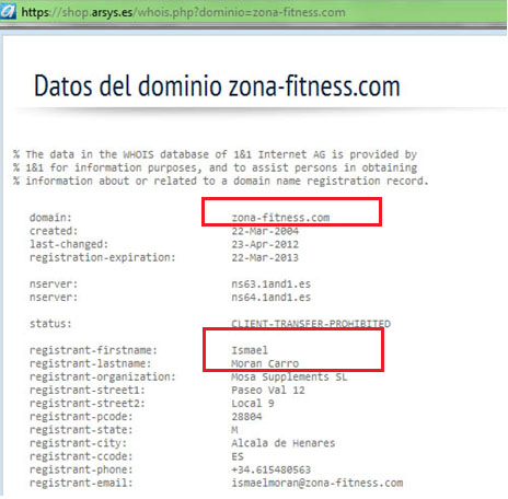 Dominio Zona-Fitness Estafa BULL Sport Nutrition